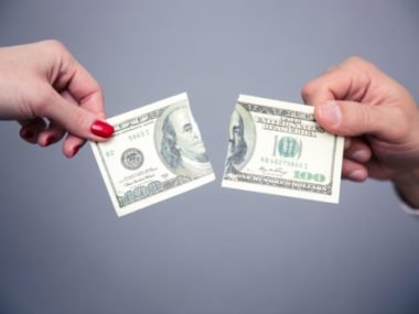 splitting dollar bill