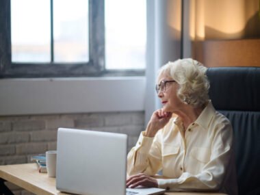 elderly woman laptop