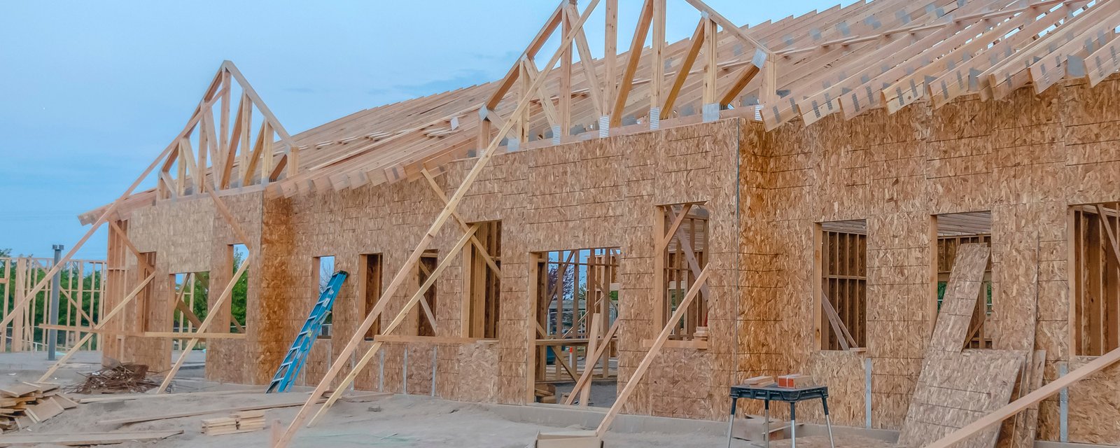 new building under construction exterior square